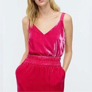 NWT J Crew Velvet Top in Bright Berry